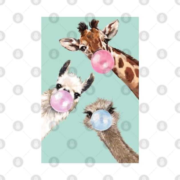 Funny Animals Giraffe, Llama, Ostrich by Alexander S.