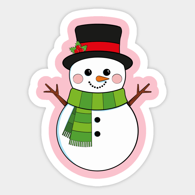 Cute Snowman - Snowman Christmas - Sticker