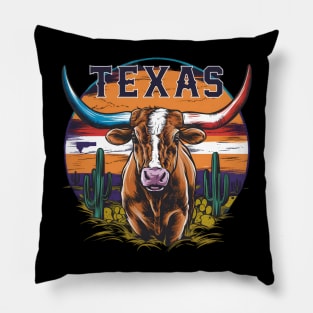 Texas Longhorn | T Shirt Design Pillow