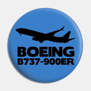 Boeing B737-900ER Silhouette Print (Black) Pin