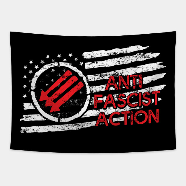 Vintage Anti Fascist Flag Gift Antifascist Action Antifascist Tapestry Teepublic