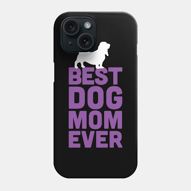 Best Basset Hound Dog Mom Ever - Purple Dog Lover Gift Phone Case by Elsie Bee Designs