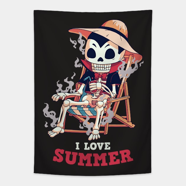 Dracula loves summer // Vampire, holidays, sunbathing Tapestry by Geekydog