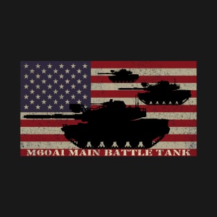 M60A1 Tank Search Light Silhouettes Vintage American Flag Gift T-Shirt