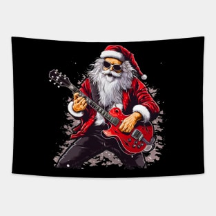 Guitar Santa Tapestry