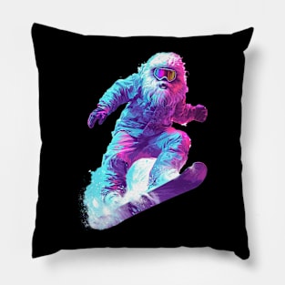 Cool Snowboarding Yeti Pillow