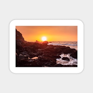 Orange Sunset and Tide Pools Magnet