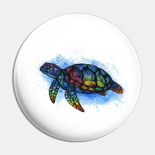 Rainbow Turtle Pin by SaltyHippie