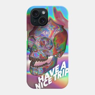 Aesthetic 'Have A Nice Trip' Crystal Skull ∆∆∆∆ Graphic Design/Illustration Phone Case