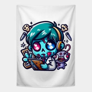 Funny Zombie Brains Tapestry