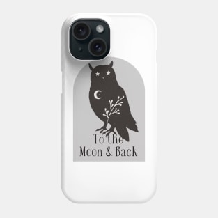 To The Moon and Back Folk Art Owl Hearts and Stars Phone Case