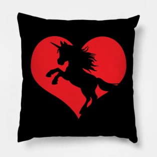 Love Unicorns Heart Unicorn Silhouette Cute Pillow