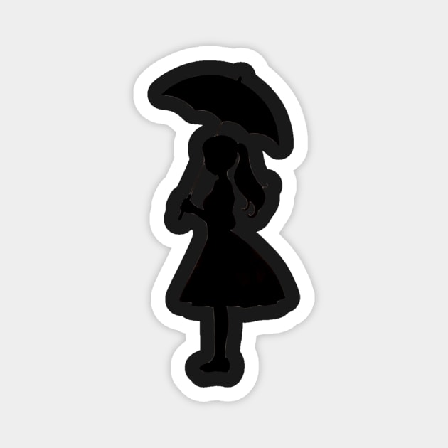 Umbrella silhouette girl Magnet by dreamtravel
