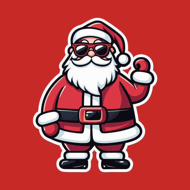 Santa Claus Sunglasses Christmas Drawing by FluffigerSchuh