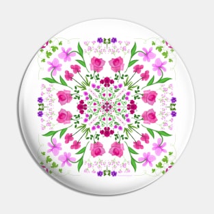 Delicate floral mandala on clear background Pin