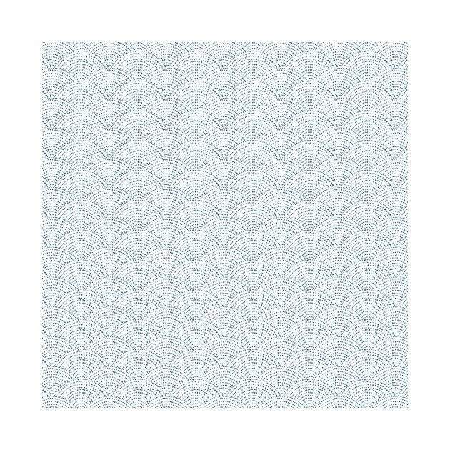 Ink dot scales - White on classic blue by crumpetsandcrabsticks