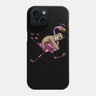 Sloth Riding Flamingo Bird Phone Case