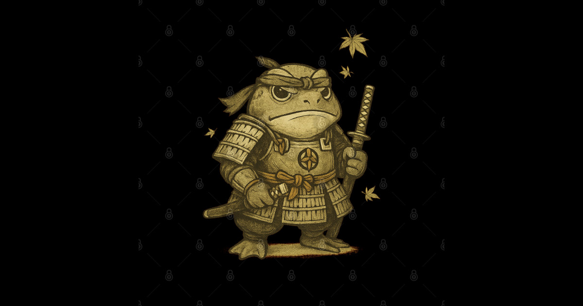 Samurai Grumpy Frog Japanese Warrior Katana Vintage Style Shirt ...