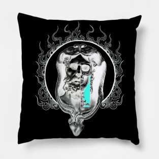 Greek God's Inner Soul with Flames and Heart Pillow