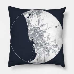 Jeddah, Makkah, Saudi Arabia City Map - Full Moon Pillow