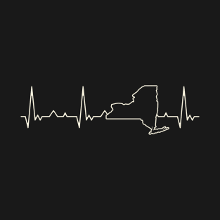 New York State USA. Heart. Love. EKG. Pulse. Beat. T-Shirt