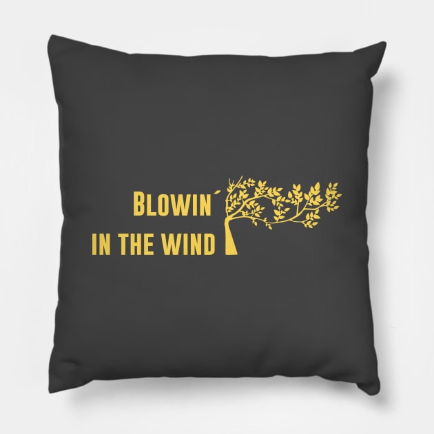 Blowin´ in the wind, mustard Pillow by Perezzzoso