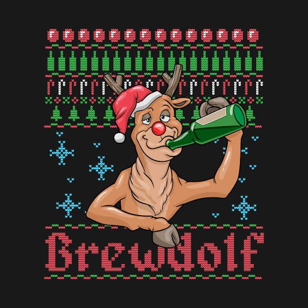 Christmas Brewdolf Beer Beerlover Xmas Drinking by bigD