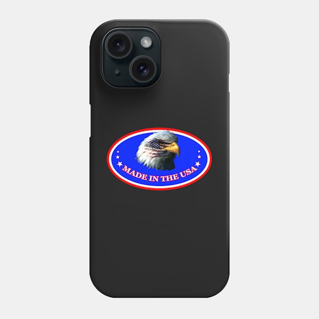 MADE IN THE USA (American Flag on Eagle) Phone Case by colormecolorado