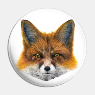 Fox face - Painting in acrylic Pin