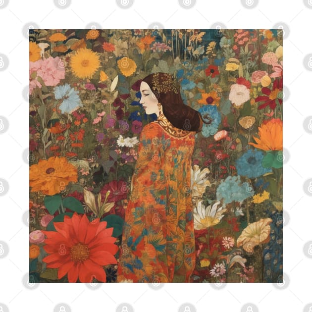 Woman surrounded by flowers 4. by Newtaste-Store