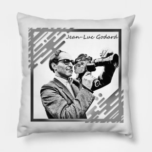 Jean-Luc Godard in Black and White Frame Concept Pillow