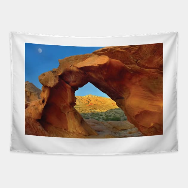 Arch Rock And Moon Valley Of Fire State Park Tapestry by AinisticGina