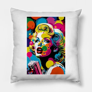 Modern woman in pop-art style Pillow