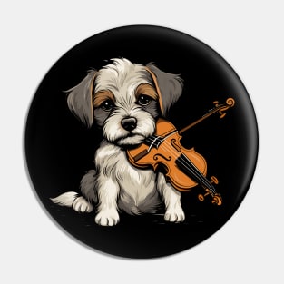 Dog playing violin Pin