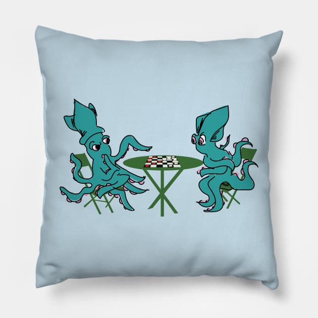 A Game Between Two Squids Pillow by MAS Design Co