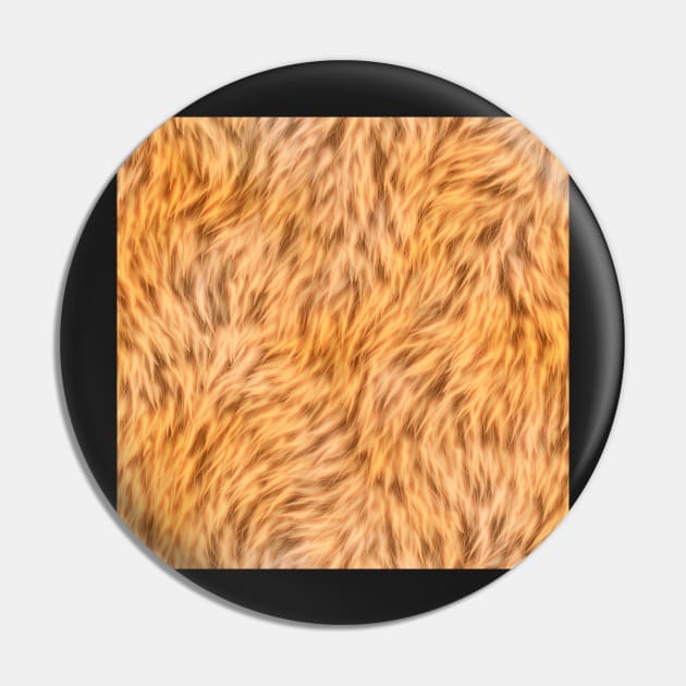 Orange Fur Design Pin by CraftyCatz