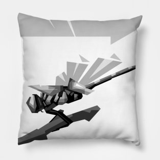 dragonfly grayscale Pillow