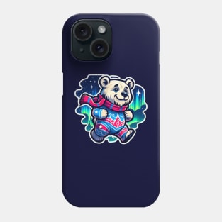 Cute Polar Bear - Nothern Lights Mascot Bear Phone Case