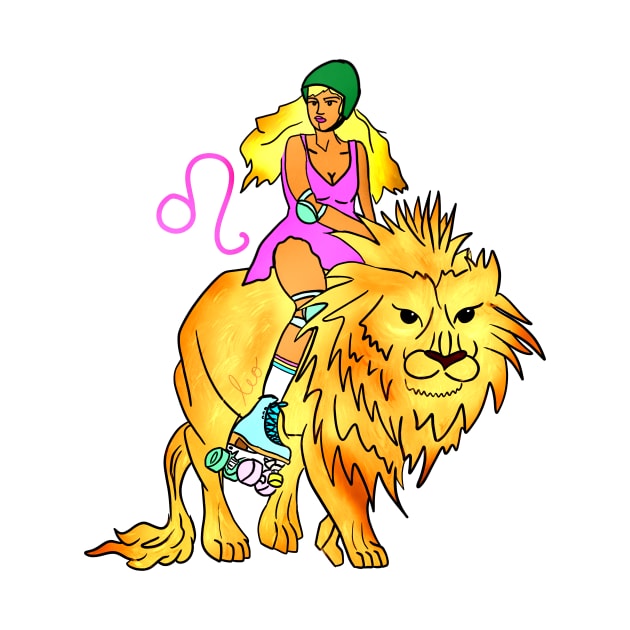 Lion Riding Leo Rollergirl by Hotanist