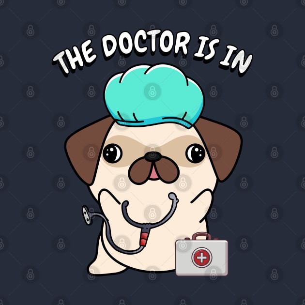 Cute Pug dog is a doctor by Pet Station