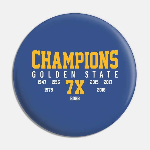 Champions 2022 Golden State Basketball Pin by Genie Designs