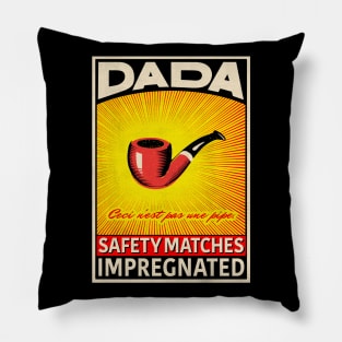 Dada Retro Matchbox Label The Pipe Pillow