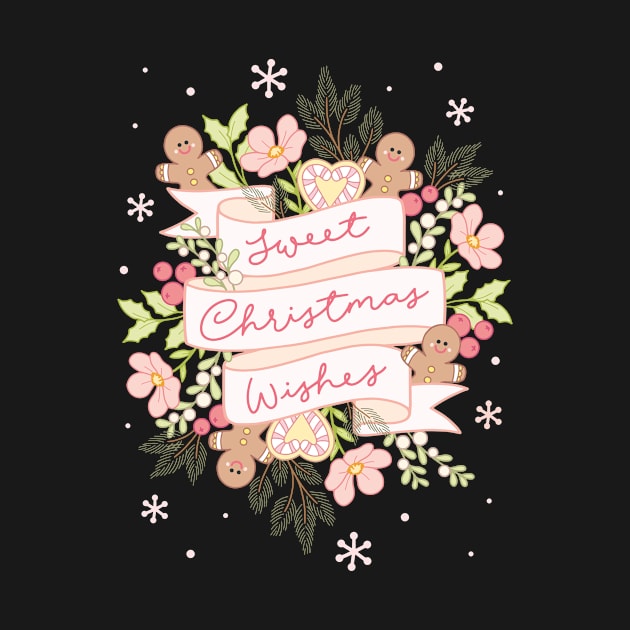 Sweet Christmas Wishes with Snowflakes by The Rosy Redhead