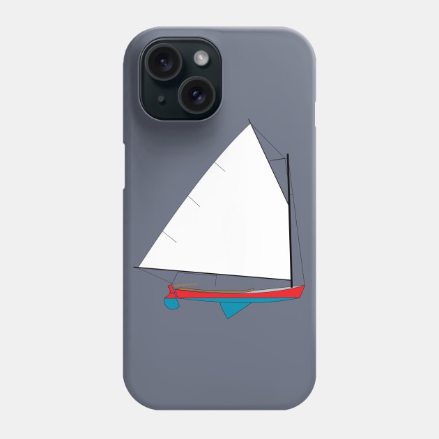 Cotuit Skiff Sailboat - Red Phone Case by CHBB
