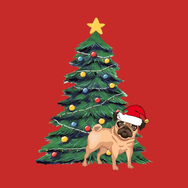 Cute Pug Christmas Tree by epiclovedesigns