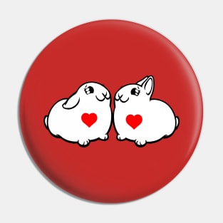 Bunny Love Black and White and Love All Over Pin