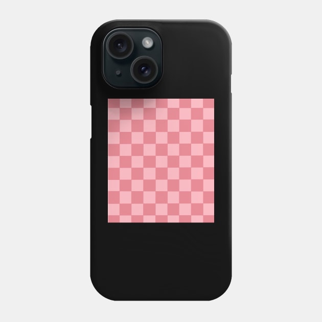 Pink/rose check pattern chessboard design Phone Case by loulou-artifex