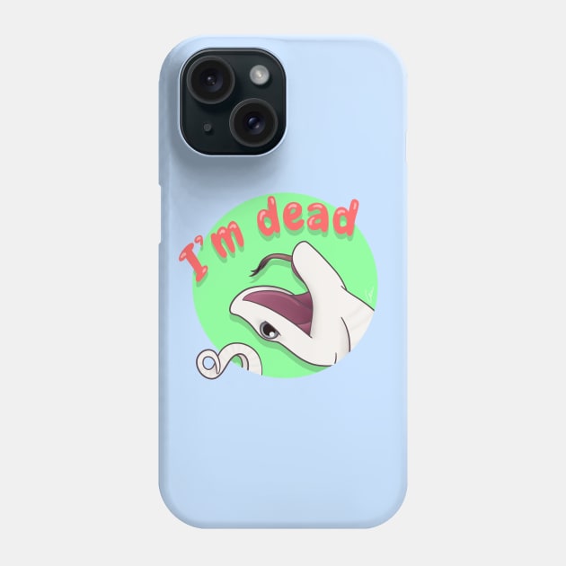 Leucistic Western Hognose Snake playing dead Phone Case by anacecilia