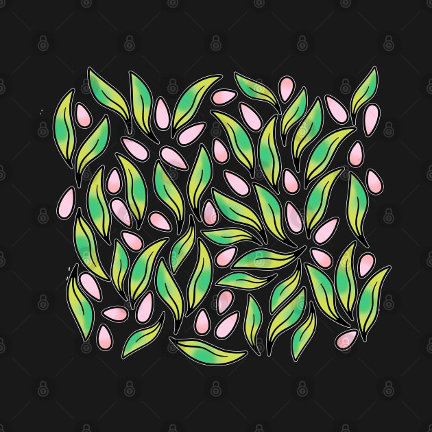 Spring mood fresh leaves and seeds summer green pattern by 2dsandy