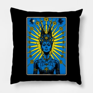 Goddess Kali Vintage Tarot Card Art - Divine Feminine Energy Pillow